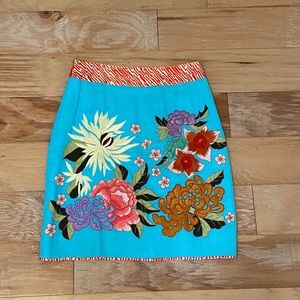 Linen Floral Skirt